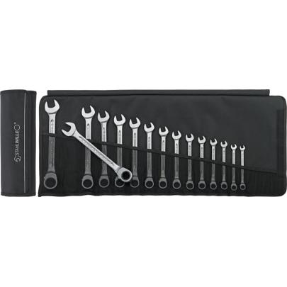 17/15 - Zestaw kluczy oczkowo-płaskich grzechotkowych, 8 - 24 mm (15 szt.), 96411715