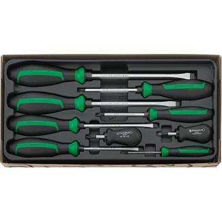 4693/9 - Moduł wkrętaków do śrub z rowkiem i Phillips, 2,5 - 10 mm, PH1 - PH2 (9 szt.), wkładka plastikowa, 96469316