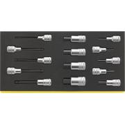 TCS 54/54KK/14 - Moduł nasadek trzpieniowych 1/2", 4 - 19 mm (14 szt.), wkładka piankowa, 96830877