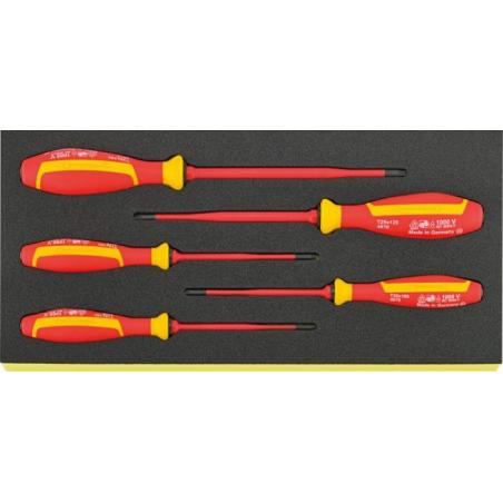 TCS 4676/5 VDE - Moduł wkrętaków izolowanych VDE do śrub TORX®, T10 - T30 (5 szt.), wkładka piankowa, 96838815