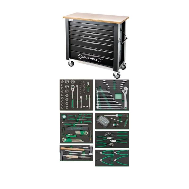 WB 625/161QR - Zestaw 161 narzędzi, 7 modułów, w stole warsztatowym WB 625, 98830179