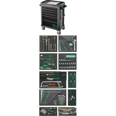 93/250QR - Zestaw 250 narzędzi, 10 modułów, w wózku narzędziowym 93/6 A, 98830180