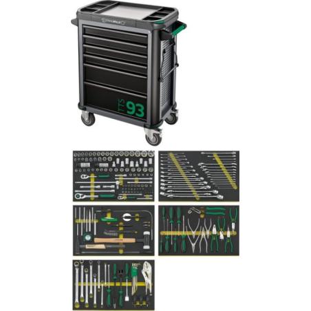 93/206QR - Zestaw 207 narzędzi, 5 modułów, w wózku narzędziowym 93/6 A, 98830203
