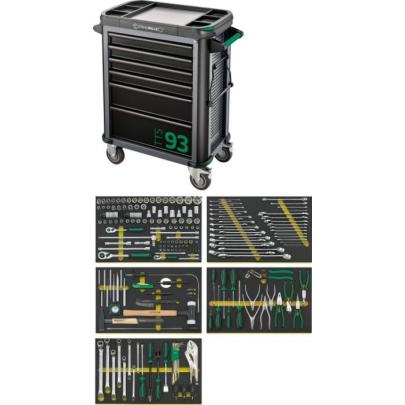 93/206QR - Zestaw 207 narzędzi, 5 modułów, w wózku narzędziowym 93/6 A, 98830203