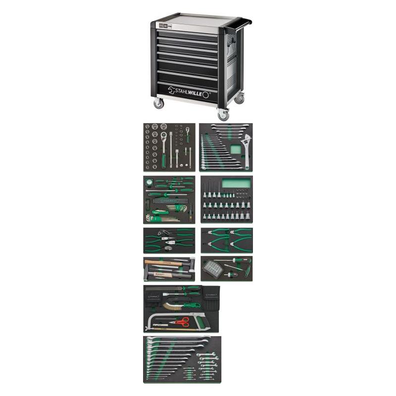 98/250QR - Zestaw 250 narzędzi, 10 modułów, w wózku narzędziowym 98/7 A PRO, 98830234