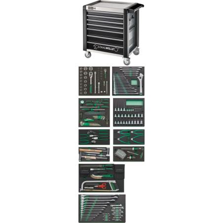 98/250QR - Zestaw 250 narzędzi, 10 modułów, w wózku narzędziowym 98/7 A PRO, 98830234