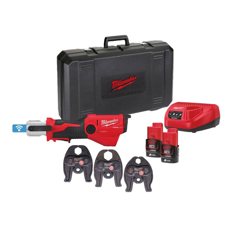 M12 ONEHPT-202C V-SET - Subkompaktowa zaciskarka do rur 12 V, FORCE LOGIC™, w walizce, 2 x 2.0 Ah + ładowarka, 4933481034