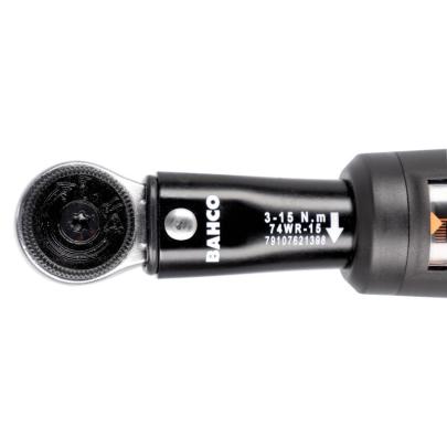 74WR-15 - Klucz dynamometryczny, regulowany z grzechotką stałą 1/4", 3-15 Nm (27-132 lbf.in)