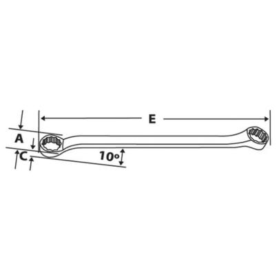 XB2830A - Klucz oczkowy odchylony o 10° Flank Drive®, 7/8" x 15/16"