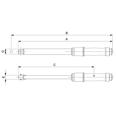 74W9-50 - Klucz dynamometryczny, regulowany, głowica ze złączem prostokątnym, 10-50 Nm (7,5-37,5 lbf.ft), 9x12 mm