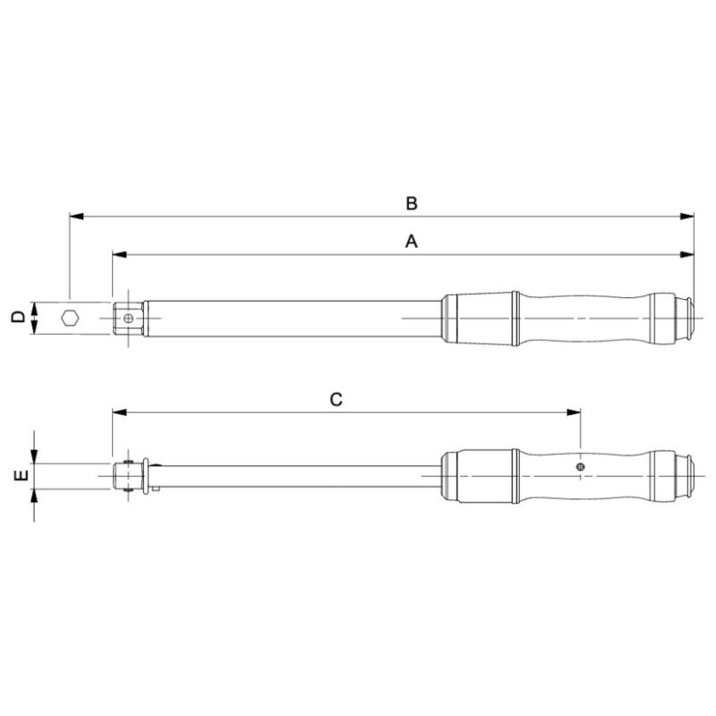 74W14-200 - Klucz dynamometryczny, regulowany, głowica ze złączem prostokątnym, 40-200 Nm (30-150 lbf.ft), 14x18 mm