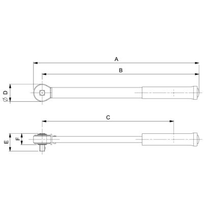 7455-2500 - Klucz dynamometryczny, regulowany, stały zabierak kwadratowy 1", 500-2500 Nm, skala liniowa