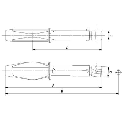 74P9-20 - Klucz dynamometryczny, ustawiany na przyrządach, głowica ze złączem prostokątnym, 4-20 Nm, 9x12 mm