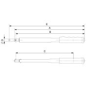 74PS-200 - Klucz dynamometryczny, ustawiany na przyrządach, głowica ze złączem okrągłym, 40-200 Nm, 16 mm