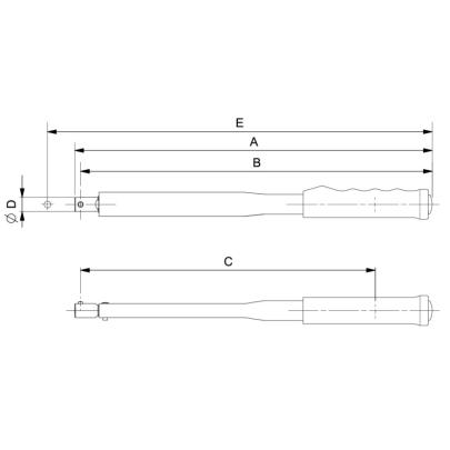 74PS-200 - Klucz dynamometryczny, ustawiany na przyrządach, głowica ze złączem okrągłym, 40-200 Nm, 16 mm