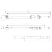 75R3-800 - Klucz dynamometryczny, regulowany, skala w okienku, z grzechotką stałą 3/4", 200-800 Nm