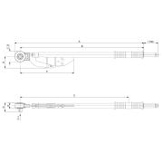 76R3-600 - Klucz dynamometryczny, regulowany, skala w okienku, z grzechotką stałą 3/4" i 1", 120-600 Nm