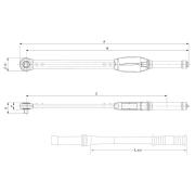 75P1-1500 - Klucz dynamometryczny, ustawiany na przyrządach, z grzechotką stałą 1", 500-1500 Nm