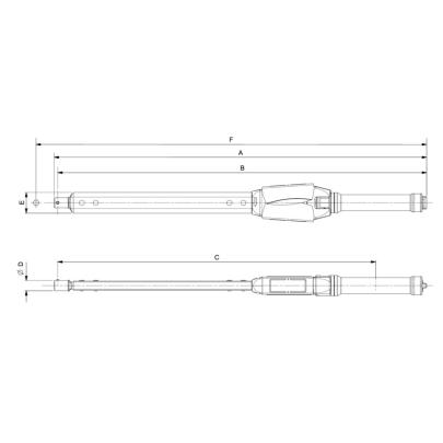 75PS-650 - Klucz dynamometryczny, ustawiany na przyrządach, głowica ze złączem okrągłym, 130-650 Nm, 22 mm