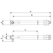 6852P-5 - Klucz dynamometryczny, ustawiany na przyrządach, stały uchwyt bitowy 1/4", 1-5 Nm, wersja MINI