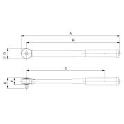 TAWM38135M - Elektroniczny klucz dynamometryczny, pomiar momentu i kąta z grzechotką stałą 3/8", 6,8-135 Nm (5-100 lbf.ft), SLIM