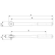 TAWM12340 - Elektroniczny klucz dynamometryczny, pomiar momentu i kąta z grzechotką stałą 1/2", 17-340 Nm (12,5-250 lbf.ft)
