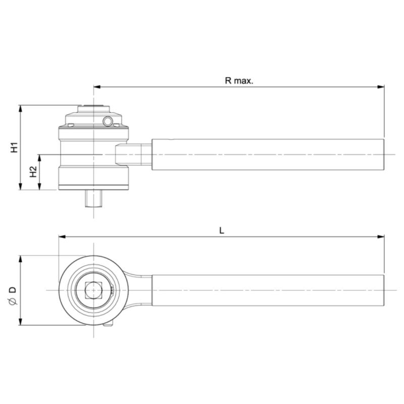 95155B-3000 - Wzmacniacz momentu, proste ramię reakcyjne, 3000 Nm