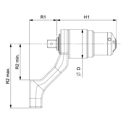 96255CR-7000 - Wzmacniacz momentu, odsadzone ramię reakcyjne, 7000 Nm