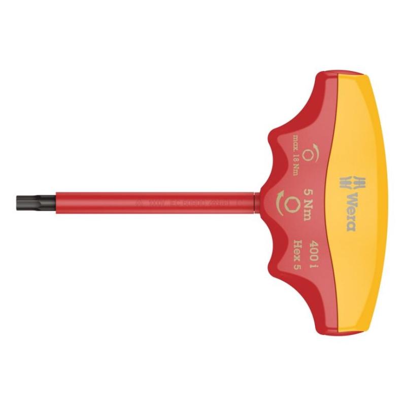 05004980001 - Wkrętak dynamometryczny izolowany VDE 400 i Hex z rękojeścią T, ze sprzęgłem poślizgowym, Hex-Plus, 5 Nm, 4 mm