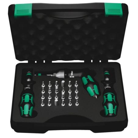 05350451001 - Kraftform torque screwdriver set, with 1/4" hex drive, 2.5-55 in.lbs. + bits (27 pcs.)