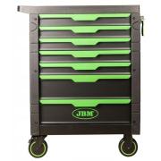 54389 - Wózek narzędziowy z wyposażeniem, 7 szuflad, zielony