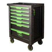54389 - Wózek narzędziowy z wyposażeniem, 7 szuflad, zielony