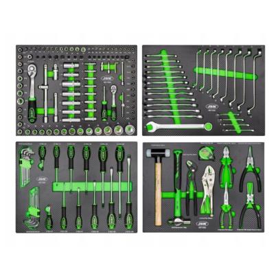 54389 - Wózek narzędziowy z wyposażeniem, 7 szuflad, zielony