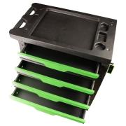 54389 - Wózek narzędziowy z wyposażeniem, 7 szuflad, zielony