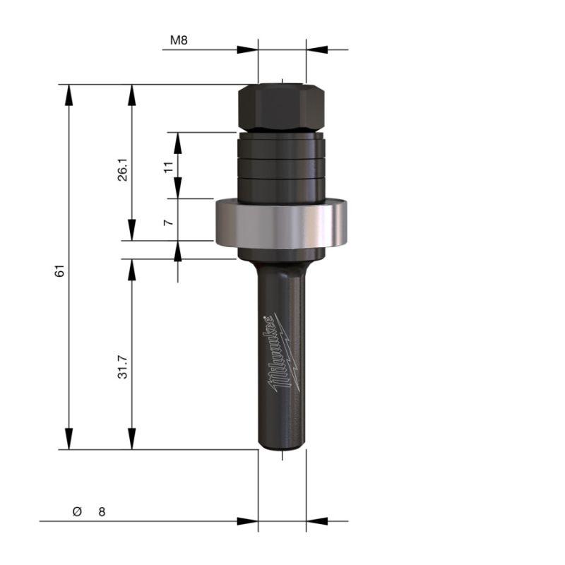 4932500982 - 8 mm shank for groove cutters