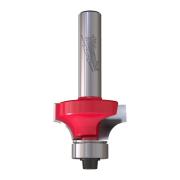 4932501027 - Carbide-tipped edge rounding cutter for wood, 8 mm shank, R6.35, 25.4 x 12.7/54 mm