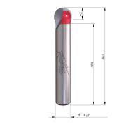 4932500968 - Carbide-tipped wood rounding cutter, 8 mm shank, R4.75, 9.5 x 6.2/50.8 mm