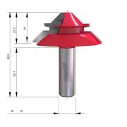 4932500995 - 45° articulated router bit for wood with carbide tips, 12 mm shank, 50.8 x 21/60.3 mm