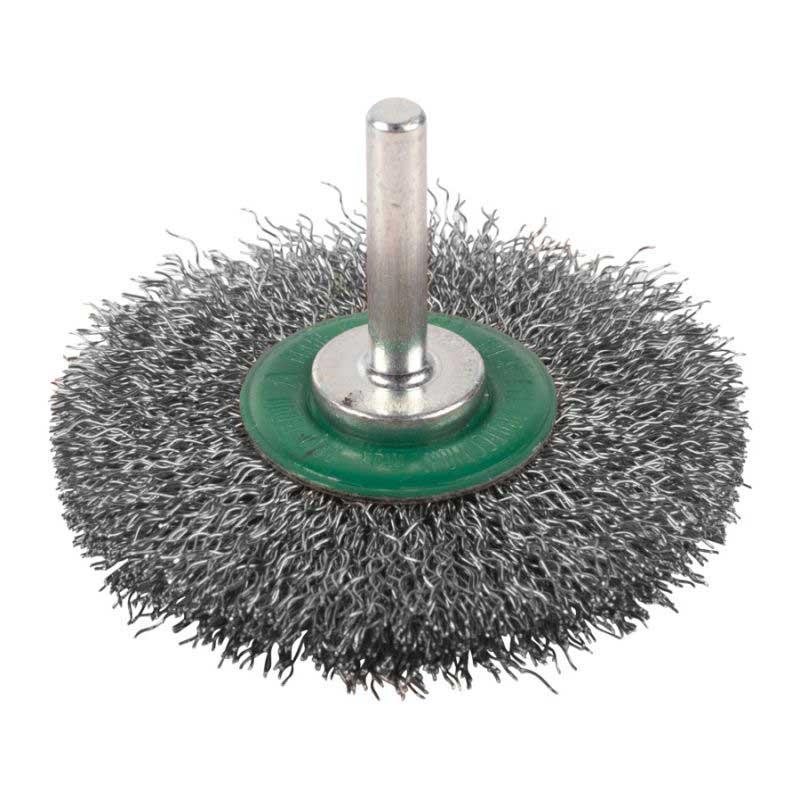 4932501708 - S6 wire wheel brush, 70x9 mm, crimped stainless steel, 0.3 mm, for spindle grinders (3 pcs.)