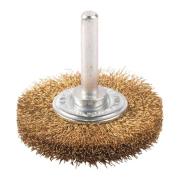 4932501709 - S6 wire disc brush, 50x10 mm, crimped brass, 0.2 mm, for spindle grinders (3 pcs.)