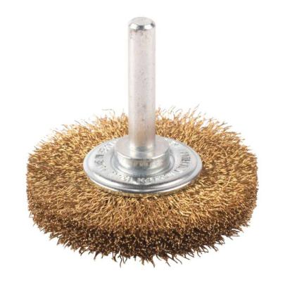 4932501709 - S6 wire disc brush, 50x10 mm, crimped brass, 0.2 mm, for spindle grinders (3 pcs.)