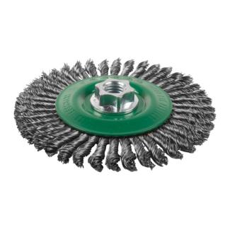 4932501743 - Szczotka druciana tarczowa M14, 125x6 mm stal nierdzewna wiązana 0,5mm do szlifierek kątowych 115 i 125 mm (1 szt.)