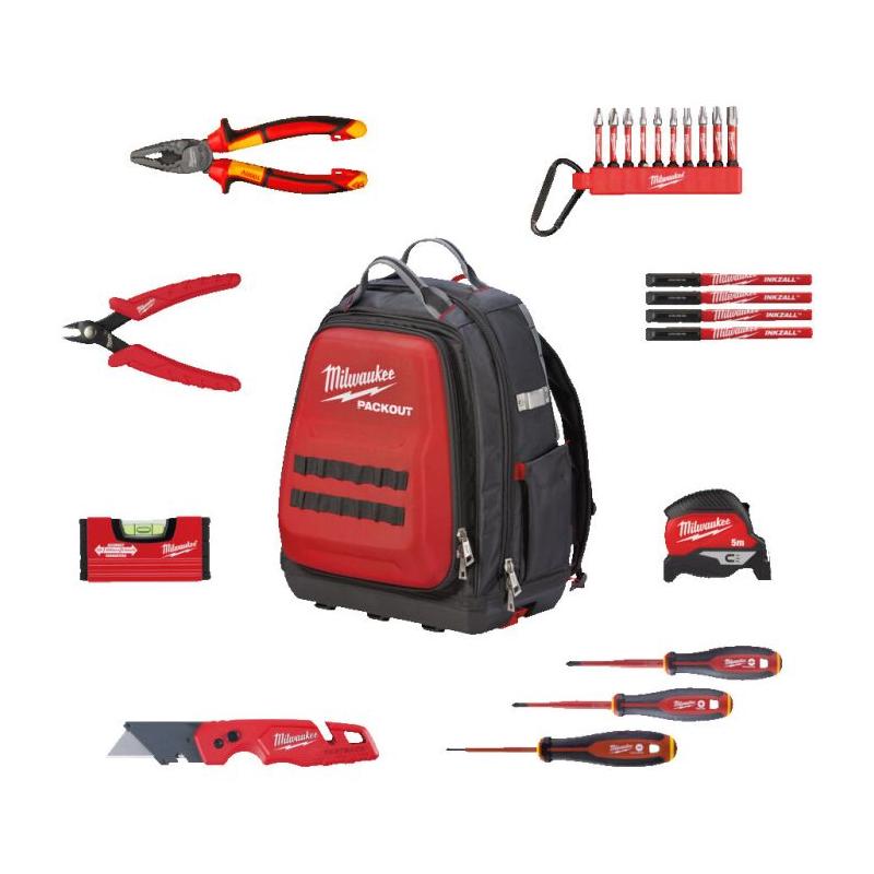 4932501189 - Zestaw narzędzi w plecaku PACKOUT™ dla elektryka (23 szt.)