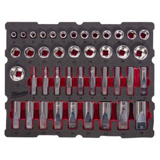 4932501869 - Moduł nasadek krótkich i długich 1/2" do szuflad PACKOUT, 8 - 36 mm (42 szt.), wkładka piankowa
