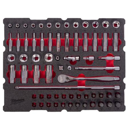 4932501868 - 3/8" Socket and Accessory Module for PACKOUT drawers, 6 - 22 mm (67 pcs.), foam insert