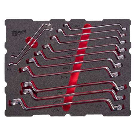 4932501873 - Set of offset ring spanners for PACKOUT drawers, 6x7 - 30x32 mm (12 pcs.), foam insert