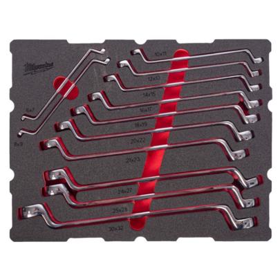 4932501873 - Set of offset ring spanners for PACKOUT drawers, 6x7 - 30x32 mm (12 pcs.), foam insert