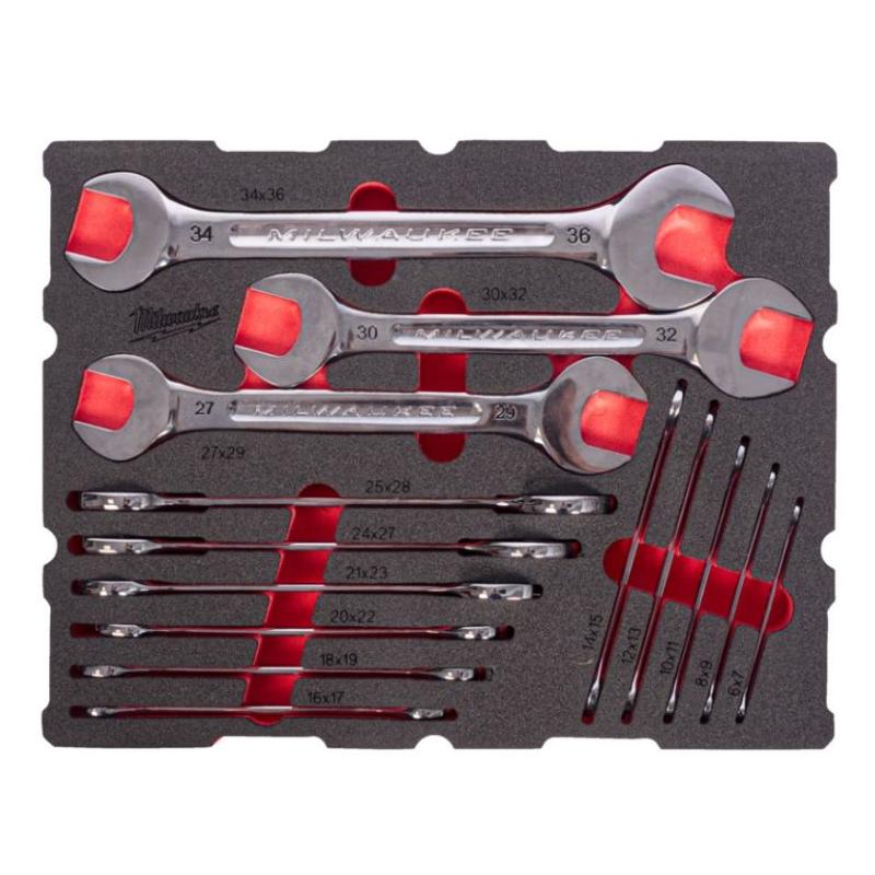 4932501874 - Flat wrench module for PACKOUT drawers, 6x7 - 34x36 mm (14 pcs.), foam insert