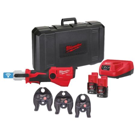 M12 ONEHPT-202C U-SET - 12 V Subcompact Pipe Crimper, FORCE LOGIC™, in a case, 2 x 2.0 Ah + charger, 4933481037