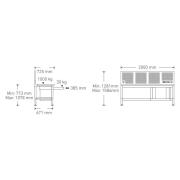 PR85010630 - WB 630 Workbench with 2m Wooden Top + 93 TOP BOX Drawer